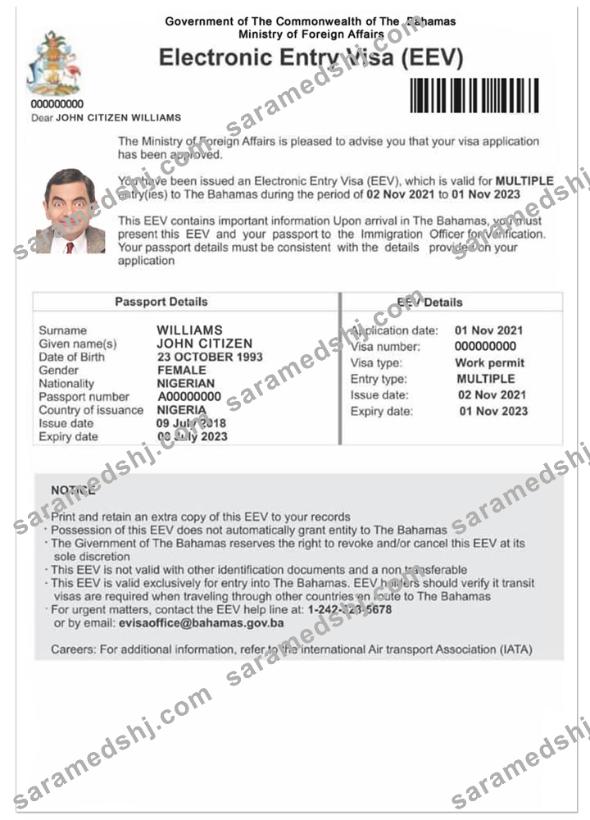 BAHAMAS e-visa